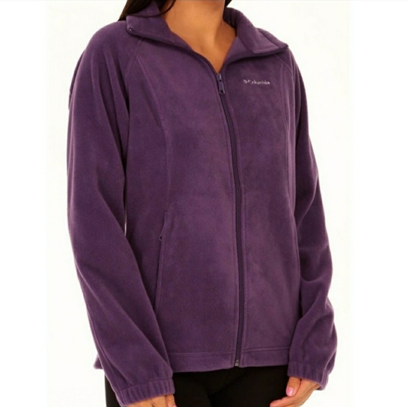 COLUMBIA DEEP PURPLE ZIP UP FLEECE - Picture 7 of 7